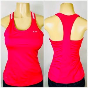 Nike Dri-Fit Tank Top Eraser Back Pink Builtin Bra